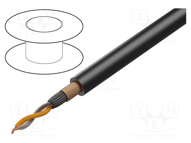 TAS-TSK1026, Αγωγός: μικροφώνου, 2x0,25mm2, μαύρο, OFC, -15÷70°C, PVC, TSK1026